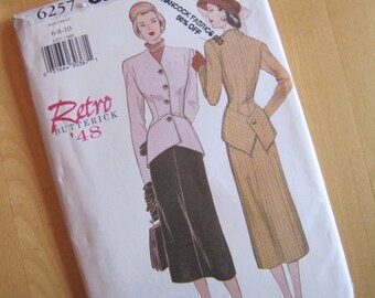 Patrón de costura Butterick 6257 sin cortar - Retro Butterick '48 - Talla 6-10