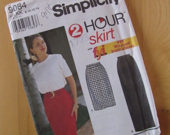 Uncut Simplicity 9084 Patrón de costura - Falda Misses - Talla 8-14