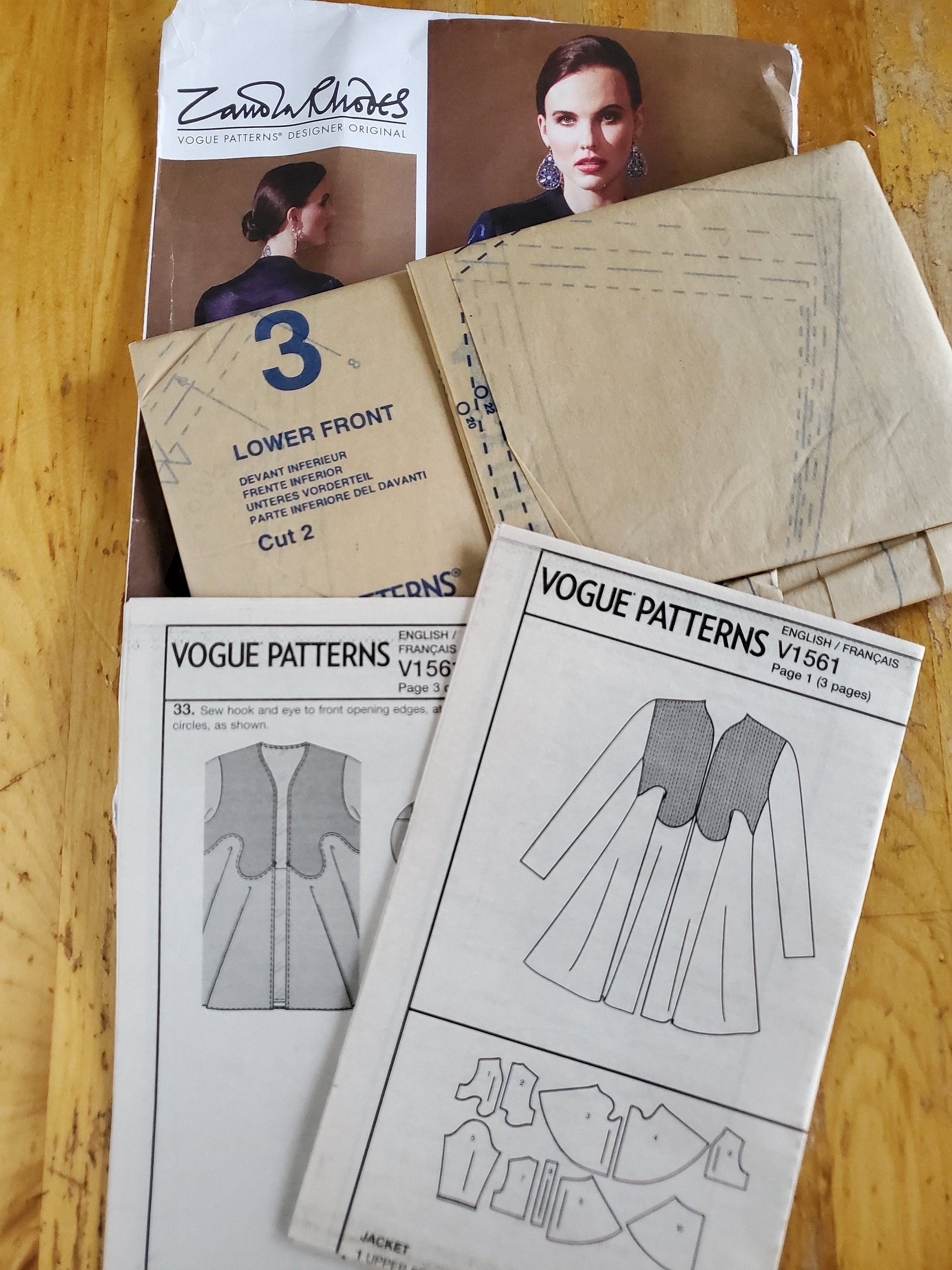 Zandra Rhodes Patterns Uncut Vogue Sewing Pattern V1561 Zandra Rhodes - Misses Jacket - Size ...