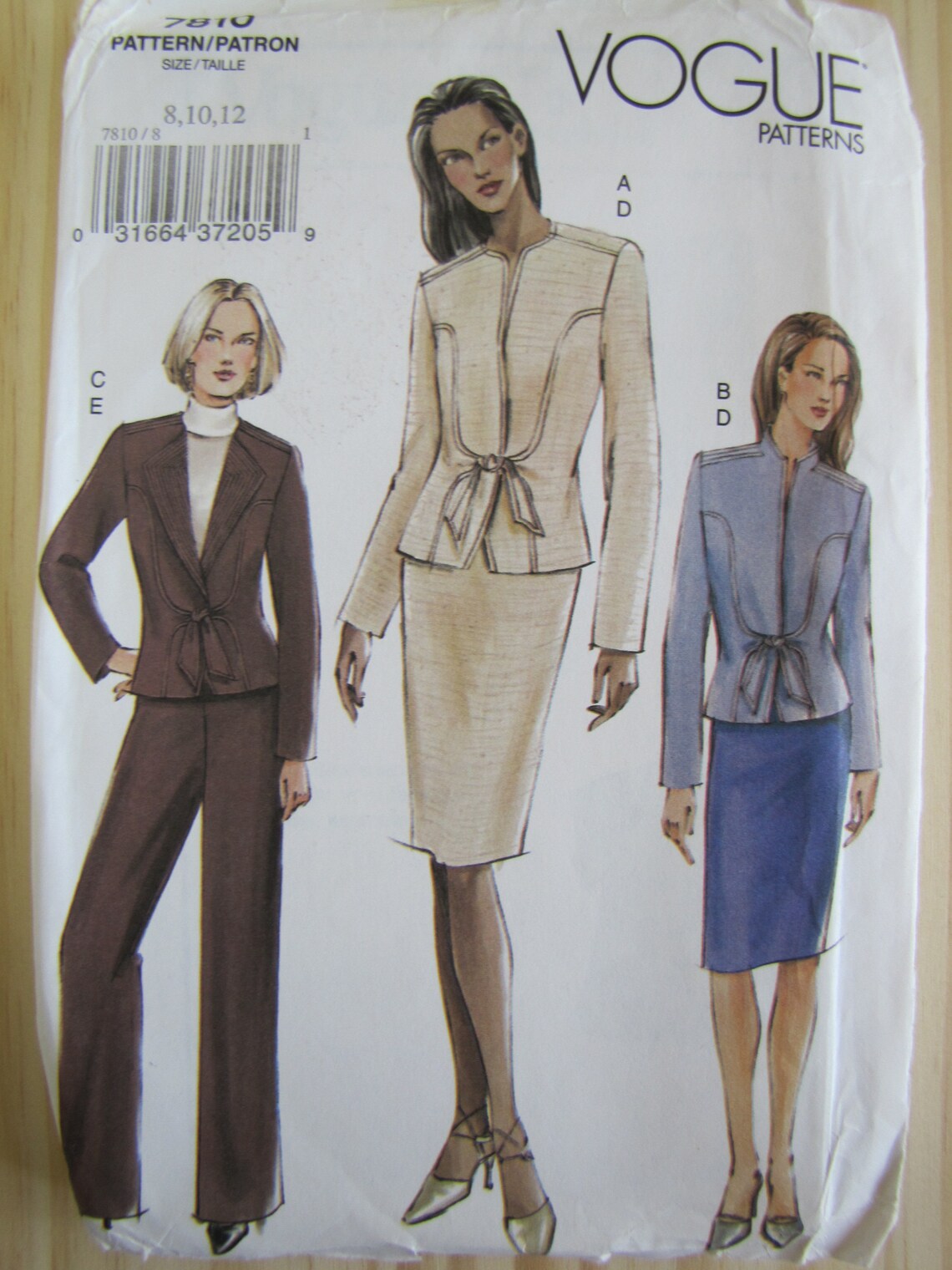 Uncut Vogue 7810 Sewing Pattern Misses Petite Jacket, Skirt and Pants ...