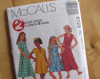 McCalls 8723 - Vestido para niña (dos largos) - Talla 7-10