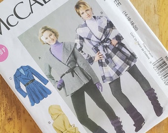 Uncut McCall's M6442 Sewing Pattern - Misses Coats and Belt - Size 14-20