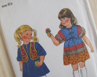 Patrón de costura Sin cortar Butterick 4141 - Vestido de chaleco infantil - tamaño 6x