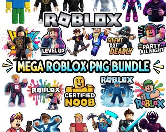 Gaming PNG Clipart-paket, Mega Roblox png clipart-paket, digitalt papper, Roblox-födelsedag, Roblox-karaktärsclipart, Roblox-sublimering
