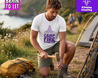 Unisex Campfire Starter Tee, Scout T-Shirt, Outdoor Camping, #Helping4Scouting