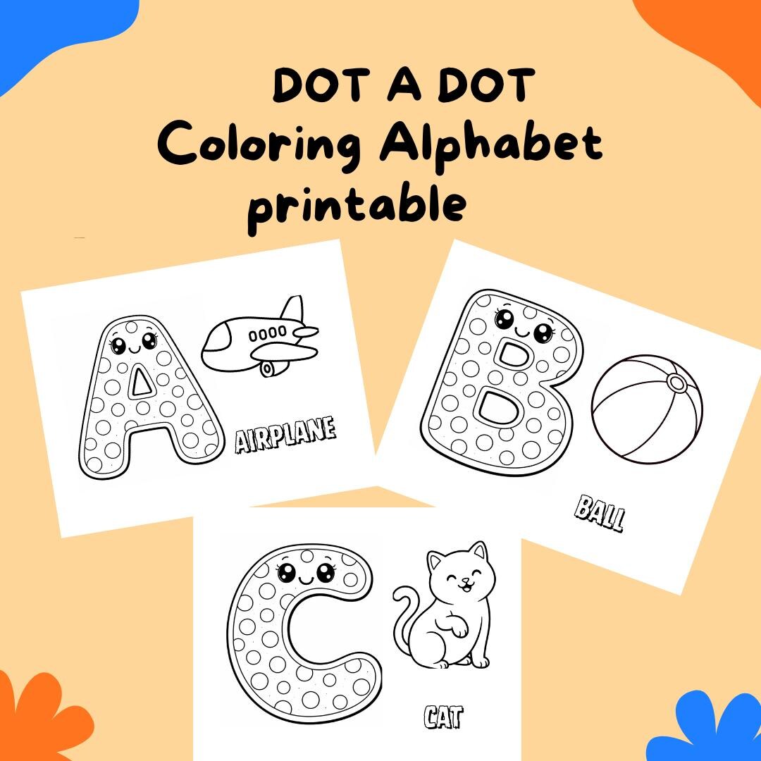 Dot Marker Coloring Pages, Preschool Fine Motor Skills Printable (PDF ...