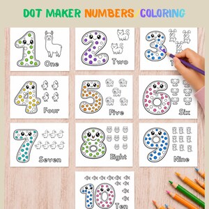 Dot Marker Number Coloring Pages, Preschool Activities (Digital Download)