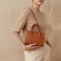 Structured Mini Handbag, PU Leather Crossbody Purse, Top Handle Shoulder Bag product logo