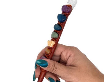 7 chakra healing kristallen pen – hervulbare stenen pen voor journaling, schrijven, meditatie en reikicadeaus
