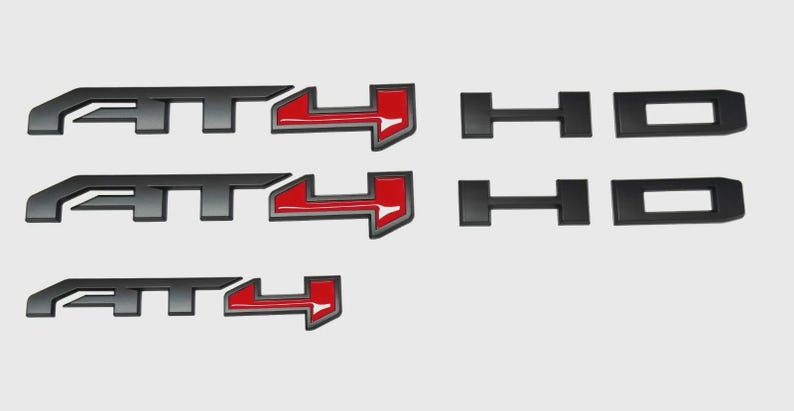 2021 AT4 HD Logo Emblem Nameplate 84831809 Genuine Black Red Set for ...