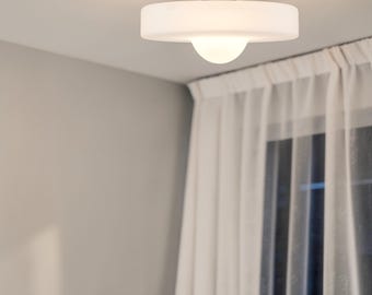Nowoczesna lampa sufitowa ze szkła, lampa wpuszczana w sufit, lampa w stylu nordyckim, pierścień, oprawa sufitowa, sypialnia, salon, kuchnia, prezent wielkanocny, dekoracja