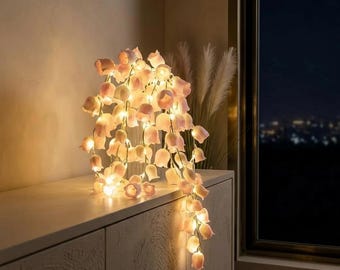 Fleur LED rose guirlande lumineuse à piles Guirlande lumineuse florale Décoration de chambre Décoration de chambre Cadeau fête des Mères Décoration de printemps