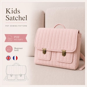 Patrón de mochila escolar infantil | Patrón de costura de mochila en PDF | Mochila infantil A4 | DIYschool | Patrón para principiantes | Guardería infantil Cottage