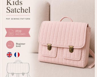 Patroon voor een schooltas voor kinderen | Naaipatroon voor een rugzak (PDF) | Kindertas A4 | DIYschool | Patroon voor beginners | Kinderkamer in landelijke stijl