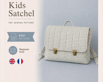 Children school bag pattern | backpack sewing pattern PDF | Kids Satchel A4 | DIYschool | Beginner pattern | Cottage Kindergarten Nursery
