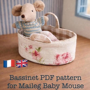 Pattern doll baby bassinet for Maileg mouse - Patron souris Maileg français