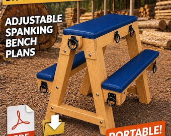 Portable Spanking Bench Plans PDF, Adjustable DIY Bondage Bench, BDSM Furniture Plans, Adult Woodworking Project