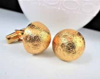 Classy Pat. 2,974,381 Gold Tone Cabochon Cufflinks