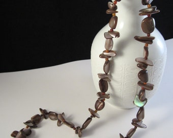 Gorgeous and Shiny Vintage Highly Polished Shell Nuggets Necklace