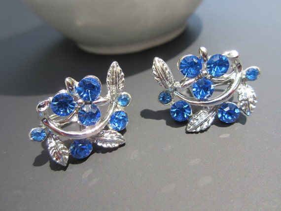 Paire De Boucles D'oreilles Vintage Avec Brillants - Bijou Occasion