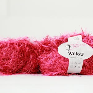 2 balls Trendsetters Willow Eyelash color 20, bulky novelty eyelash yarn. Vegan bulky fun fur for fiber jewelry, knit, crochet, art projects