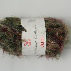 1 skein Knit One Crochet Too Jam, color 562, discontinued vegan eyelash novelty yarn Unique flag yarn for fibre art, knitting or crochet.