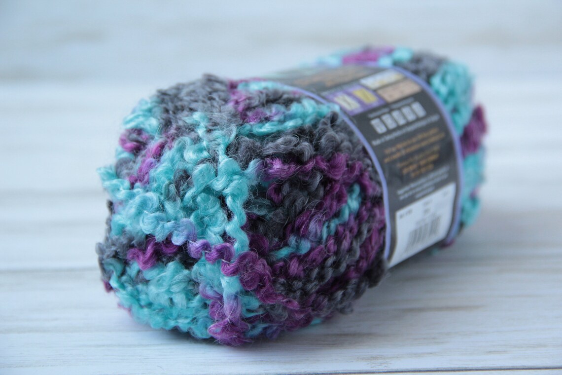 1 Skein Lion Brand Boucle Yarn Snow Cone Discontinued Super Etsy UK