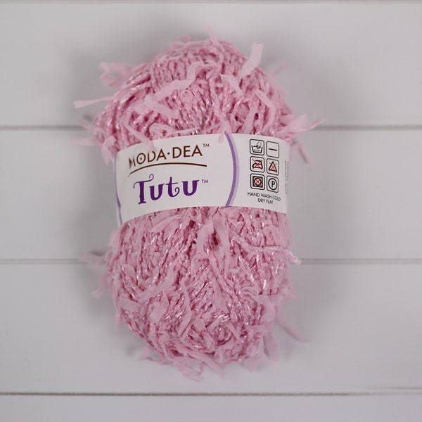 1 skein Moda Dea Tutu Petal Pink discontinued soft pink novelty yarn, vegan yarn. Unique flag yarn for fibre art, knitting or crochet.