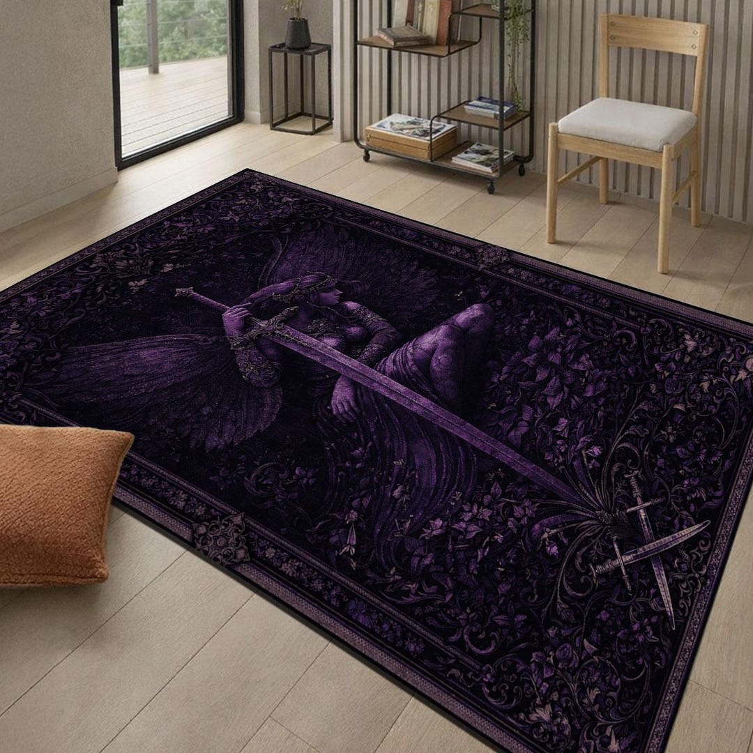 Fantasy Rug Collection Dark Angel Gothic Rug: Fantasy Decor, Dark Academia - Etsy