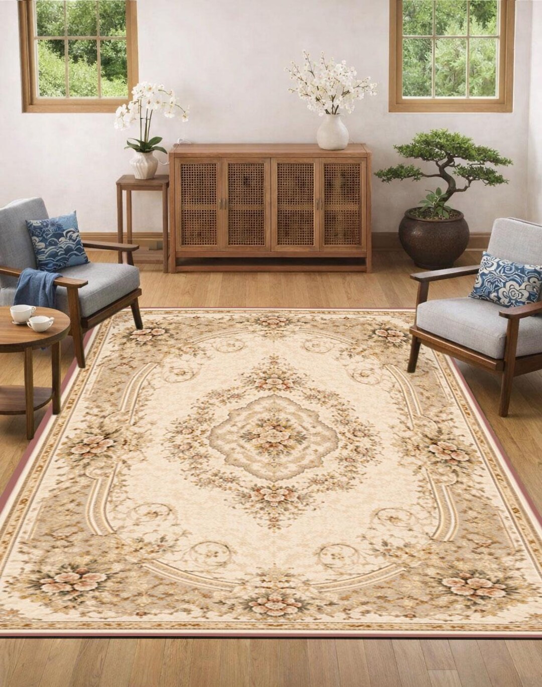 Vintage Royal Floral Rug French Palace Victorian Style Carpet - Etsy