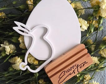 Decorazioni pasquali in legno fatte a mano / Kit per creare uova di Pasqua / Decorazioni con coniglietti, progetto artistico fai da te / Decorazioni pasquali minimaliste