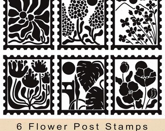 Blumen Briefmarken SVG PNG Bündel, Boho SVG, Blumen Clipart, Margeriten svg, Blumen Form, Blume png, Blumen Schnittdatei, 165