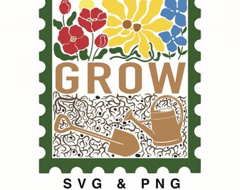 Grow Sublimation SVG PNG, Blumen PNG, Positiv T-Shirt Svg, Insprierende Svg, Motivierende Cutfile, Garten Svg 166