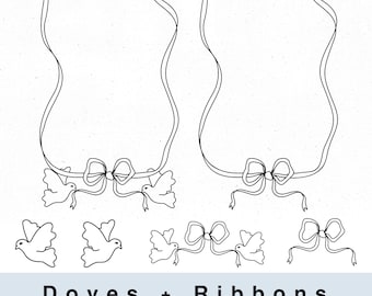 Tauben Schleifenband SVG PNG Bündel, Hochzeit SVG, Frieden Clipart, Turteltauben svg, Hochzeit Rahmen Clipart, Hochzeit Einladung svg, 168