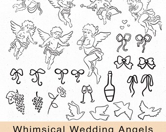 Süßen Hochzeit Engel SVG PNG Bündel, Hochzeit SVG, Wedding Clipart, Amor svg, Hochzeit Clipart, Engel png, Hochzeit Einladung svg, 141