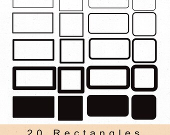 20 Rechtecke SVG PNG Bundle, Kommerzielle Formen PNG, Quadrat Svg, Rectangle Border Square Svg, Crafting Svg, Square Cutfile, 150