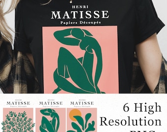 6 Matisse Fine Art PNG, Inspirierende Sublimation Datei, Abstract PNG, Apparel Frauen PNG, Jutebeutel Sublimation, 125