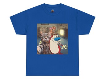 Stimpy the Cat with Selfie Cat Tee | Ren & Stimpy Vintage Cartoon Shirt