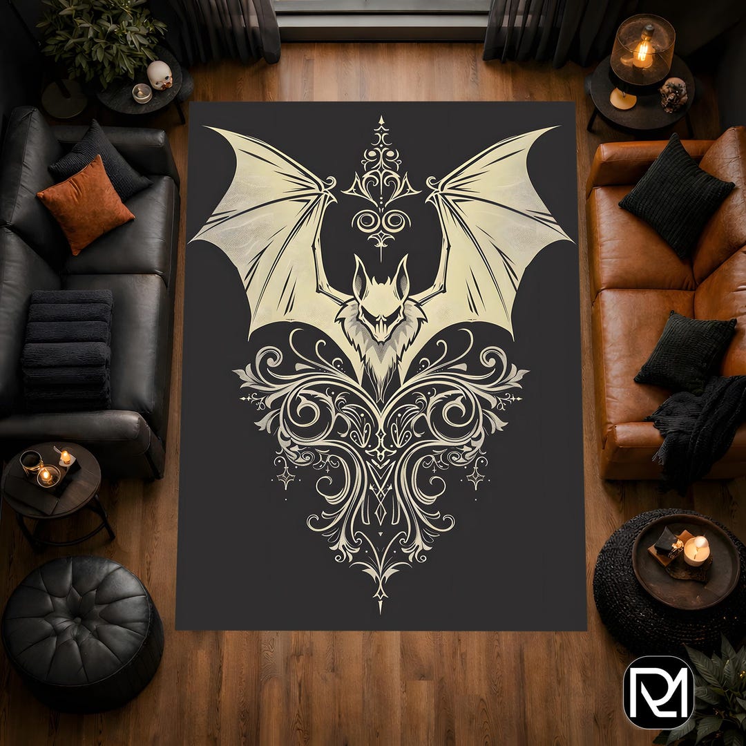 Gothic, Bat Rug ,dark Fantasy Bat Wing Area Rug Gothic Room Decor - Etsy