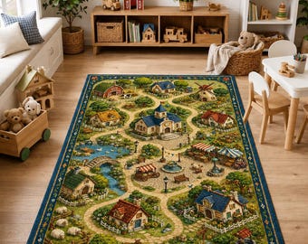 Farm Animal Nursery Area Rug, Kids Room Decor