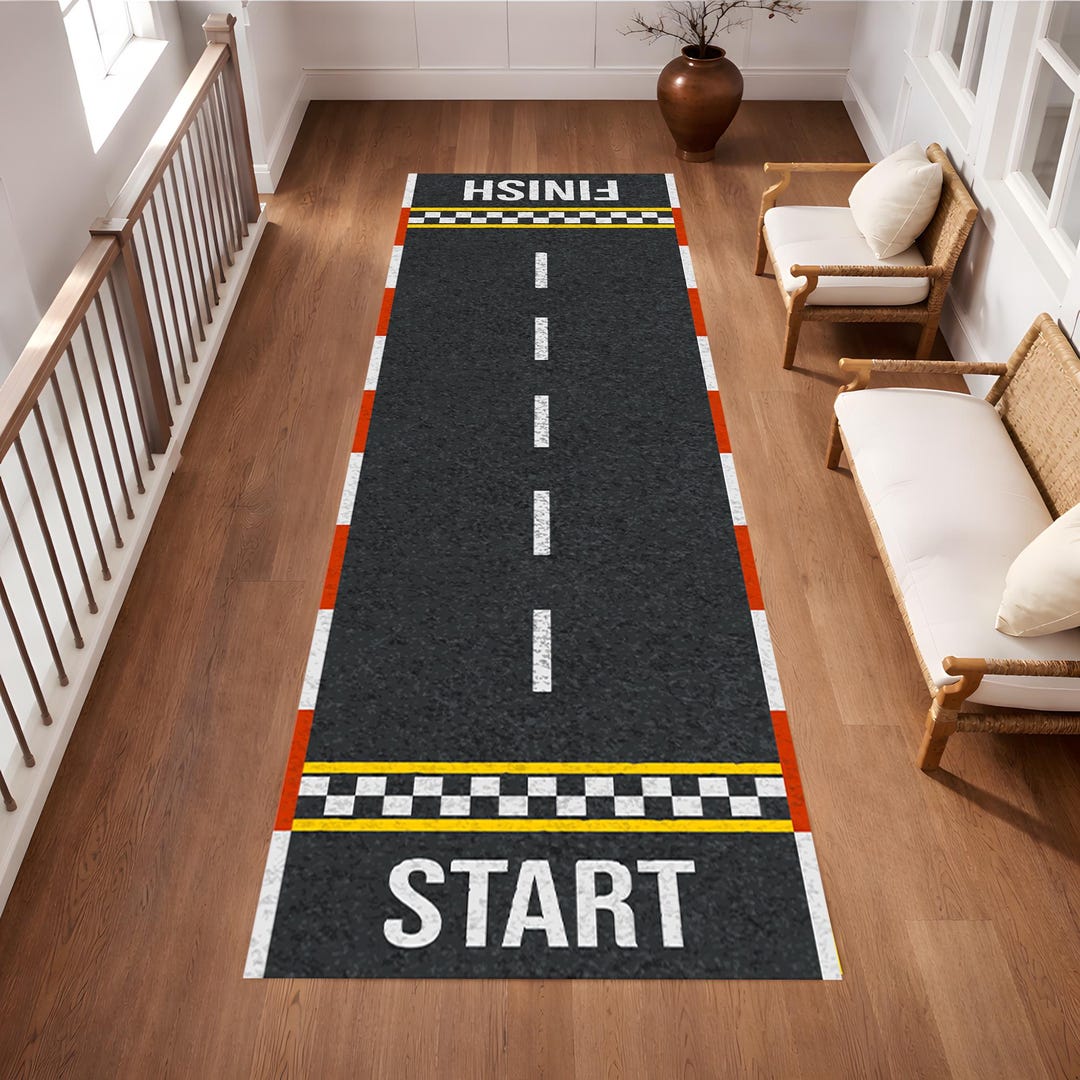 Kids Track Rugs Race Track Runner Rug,kids Playroom - Etsy