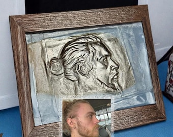 Custom Glass Photo Plaque, Personalized Anniversary Gift for Boyfriend, Hand Drawn Picture on Glass, Birthday Gift for Her, Couple Portrait