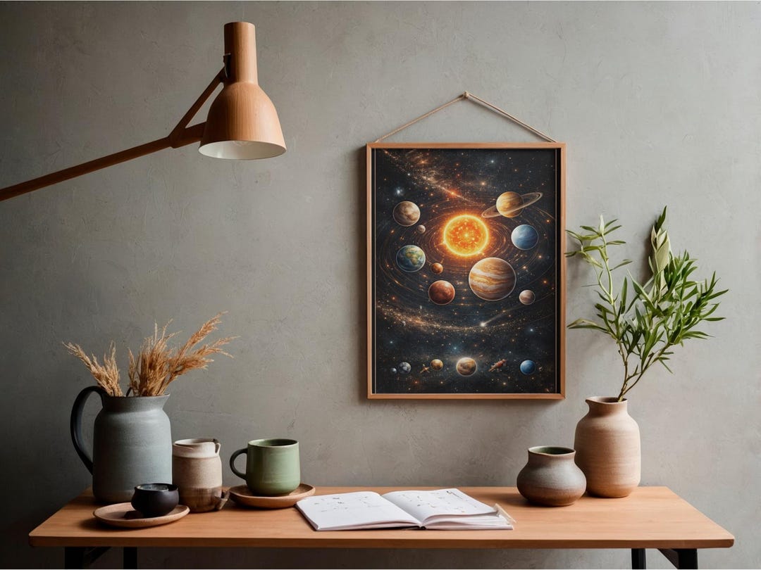 Solar System Poster | Educational Space Wall Art for Kids Room (digital ...
