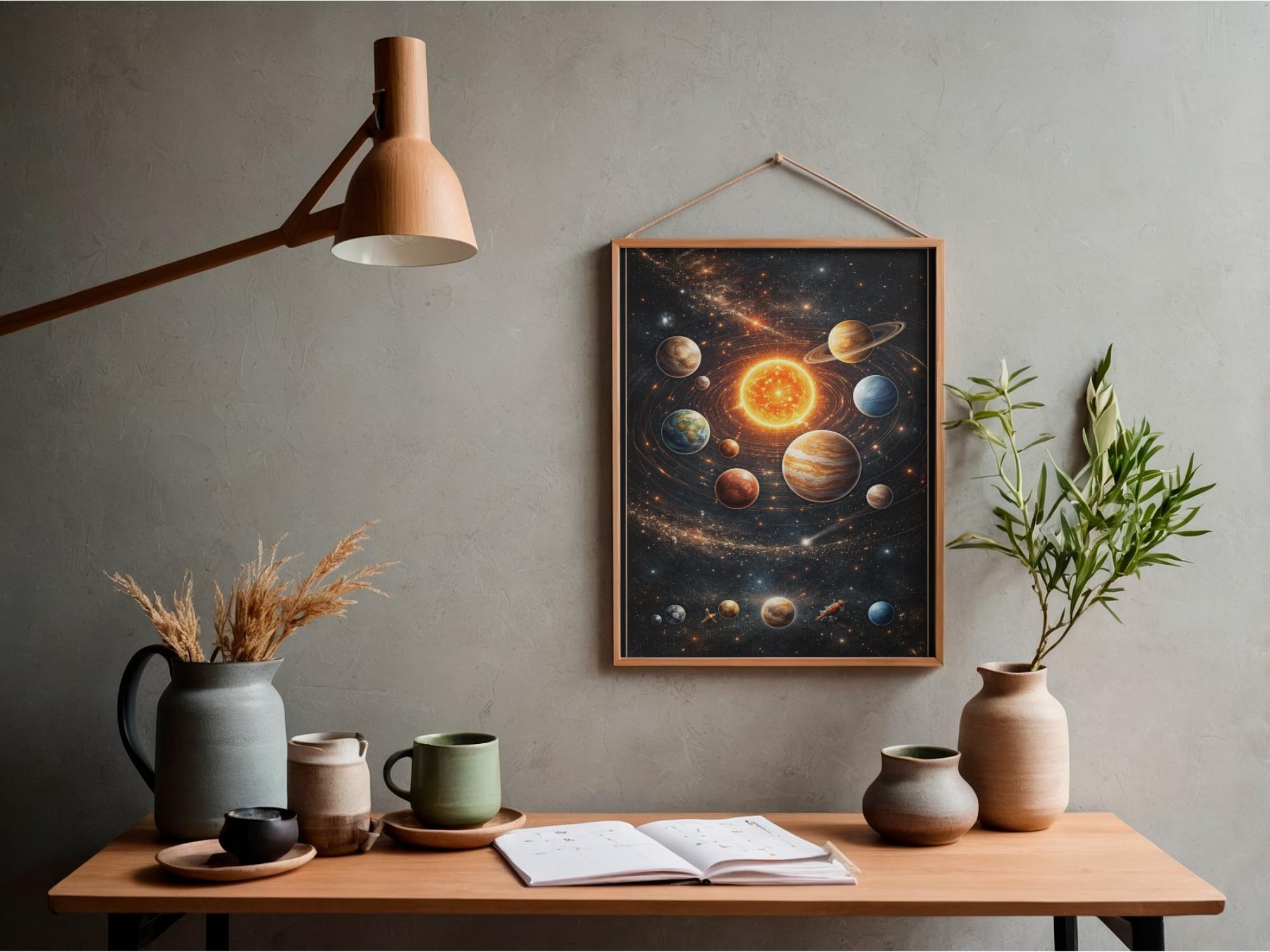 Solar System Poster | Educational Space Wall Art for Kids Room (digital ...