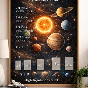 Solar System Poster | Educational Space Wall Art for Kids Room (digital ...