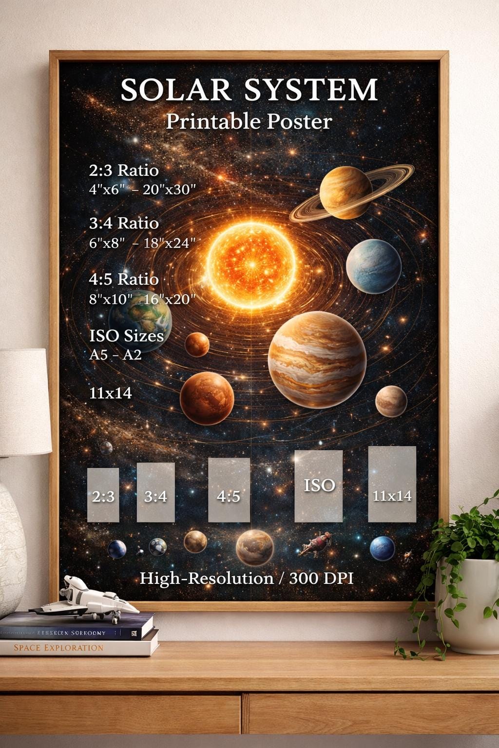 Solar System Poster | Educational Space Wall Art for Kids Room (digital ...