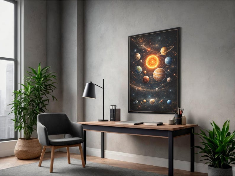 Solar System Poster | Educational Space Wall Art for Kids Room (digital ...