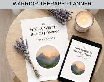 Anxiety Warrior Therapy Planner | CBT Worksheets, Self-Care Journal (PDF Download)