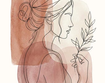 Minimalist Feminine Line Art