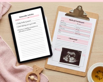 Pregnancy Journal Bundle | 40 Weeks Tracker, Birth Plan, Memory Book (Digital Download)